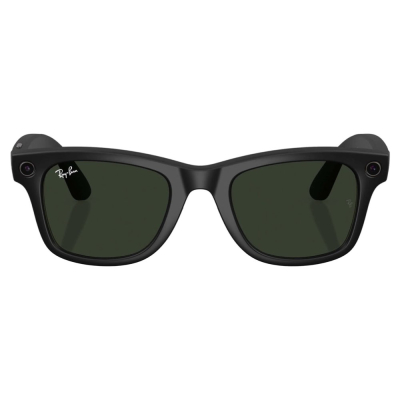 Умные очки Ray-Ban Wayfarer, черная матовая оправа, Фотохром: Прозрачные - Графитово‑Зелёные, M (Очки Ray-Ban Черный)
