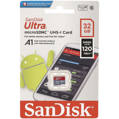 Флешка SanDisk Ultra, Micro SD, 32 Gb (Флешка SanDisk Черный)