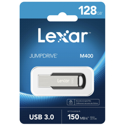 Флешка Lexar M400, USB, 128 Gb (Флешка Lexar Серебро)
