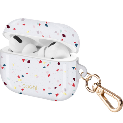 Чехол Uniq Coehl Terrazzo для AirPods Pro (AirPods Pro Uniq Белый)