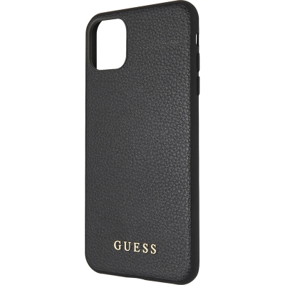 Чехол iPhone 11 Pro Max Накладка Кожа Guess Iridescent Hard (iPhone 11 Pro Max Накладка Черный)