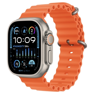 Apple Watch Ultra 2 (49mm) Корпус из Титана браслет Ocean Band Оранжевый (Apple Watch Ultra 2 (49mm) Оранжевый)