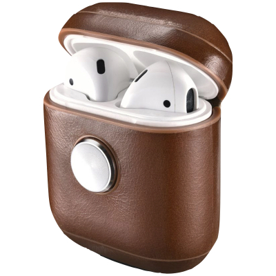 Чехол кожаный для наушников Apple AirPods iCarer (спиннер)
