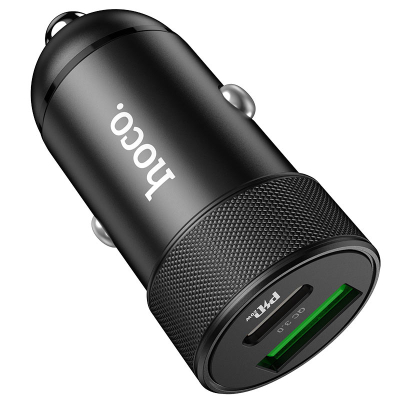 Автомобильное ЗУ Hoco Z32B USB+USB-C (QC3.0+PD) (Автомобильное ЗУ Hoco Черный)