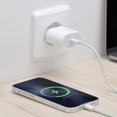 Сетевое ЗУ Deppa 11448, 20 ватт, 1 выход: USB-C (Сетевое ЗУ Deppa Белый)