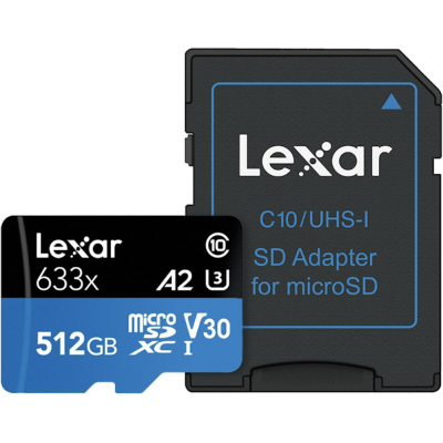 Флешка Lexar High-Performance, Micro SDXC, 512 Gb (Флешка Lexar 512 Gb)