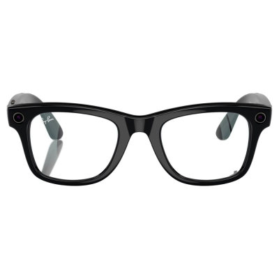 Умные очки Ray-Ban Wayfarer, черная глянцевая оправа, Прозрачные линзы, M (Очки Ray-Ban Черный)