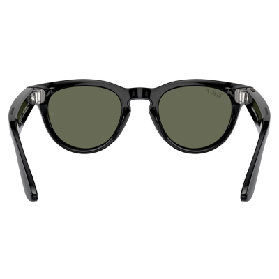 Умные очки Ray-Ban Headliner, черная глянцевая оправа, Зелёные линзы (Очки Ray-Ban Черный)