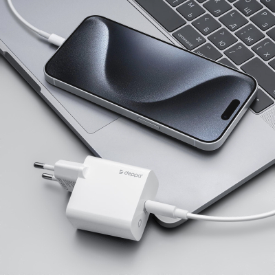 Сетевое ЗУ Deppa 11428, 25 ватт, 1 выход: USB-C (Сетевое ЗУ Deppa Белый)