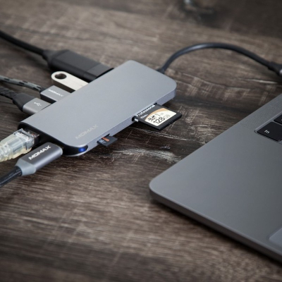 Многопортовый адаптер Momax One Link 8-in-1 (Адаптер Momax Серый)