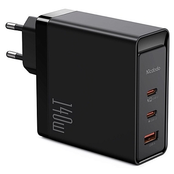 Сетевое ЗУ Mcdodo CH-291, 140 ватт, 3 выхода: USB-A, USB-C (2шт) + Кабель USB-C → USB-C, длина 2 м