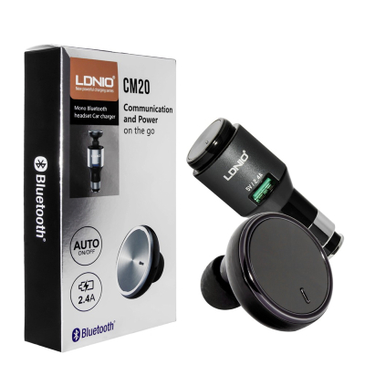 Автомобильное ЗУ Универсальный + Bluetooth гарнитура LDNIO (CM20) (Универсальный LDNIO CM20)