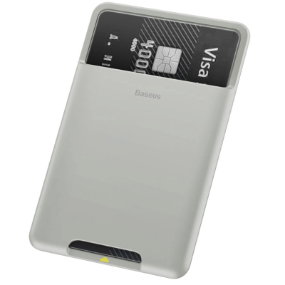 Чехол для карт Baseus back stick silicone card bag (Чехол для карт Baseus Светло-Серый)