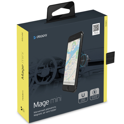 Автодержатель магнитный Deppa Mage Mini крепление в решетку вентиляции (Автодержатель магнитный Deppa Графит)