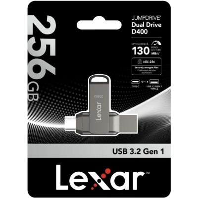 Флешка Lexar D400, USB + USB-C, 256 Gb