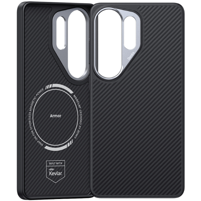 Кевларовый чехол Benks ArmorPro для Samsung S26 Ultra (MagSafe) (Накладка Черный Карбон)