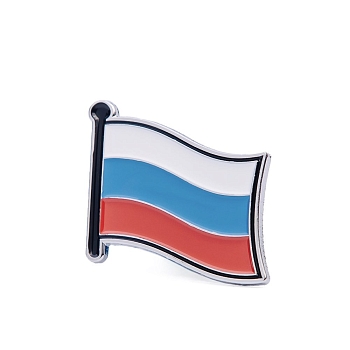 Значок Магнитка Флаг России металлический, Магнит