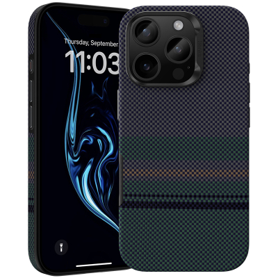 Кевларовый чехол Benks ArmorPro Aurora для iPhone 16 Pro (MagSafe) (Накладка Aurora Карбон)