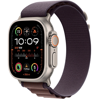 Apple Watch Ultra 2 (49mm) Корпус из Титана браслет Alpine Loop Индиго