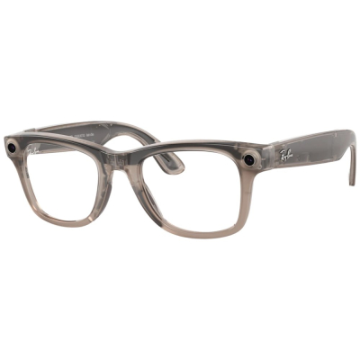 Умные очки Ray-Ban Wayfarer, каменная оправа, Фотохром: Прозрачные - Арбузно‑Красные, M (Очки Ray-Ban Серый)