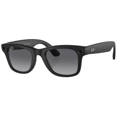Умные очки Ray-Ban Wayfarer, черная матовая оправа, Поляризационные: Градиент Графитовые, M