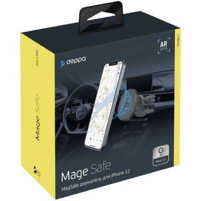 Автодержатель магнитный Deppa Mage Safe для iPhone (Автодержатель Deppa Черный)