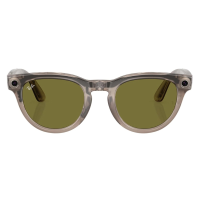 Умные очки Ray-Ban Headliner, каменная оправа, Фотохром: Прозрачные - Тёмно‑Зелёные (Очки Ray-Ban Серый)