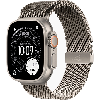 Apple Watch Ultra 3 (49mm) Натуральный титан, Milanese Loop, Натуральный (без RuStore)