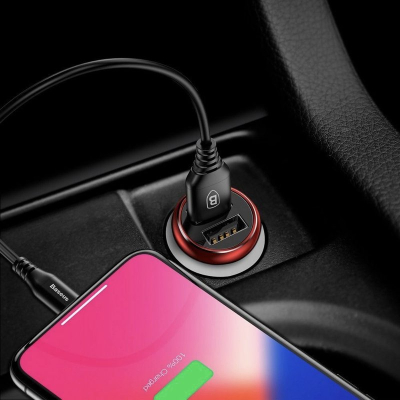Автомобильное ЗУ Универсальный 2 USB Выход Baseus Gentleman 4.8A (Автомобильное ЗУ Baseus Красный)
