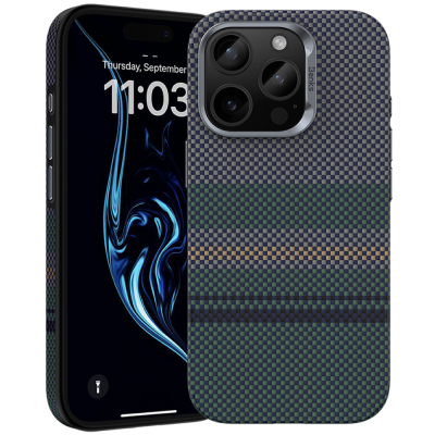 Кевларовый чехол Benks ArmorPro Aurora (CB) для iPhone 16 Pro (MagSafe) (Накладка Aurora Карбон)