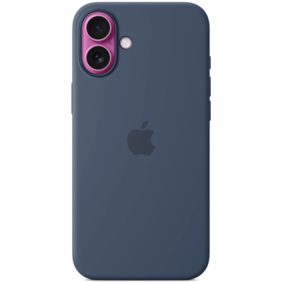 Чехол Silicone Case для iPhone 16 (с MagSafe) (Накладка Синий Деним)
