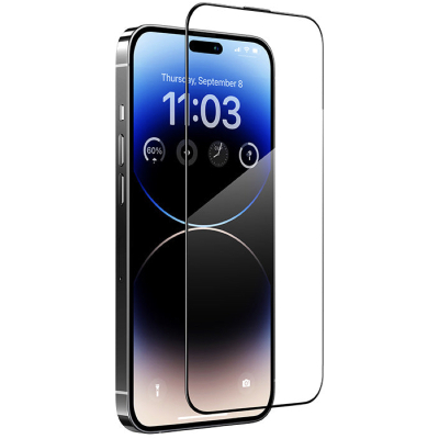 Защитное стекло Benks V Pro+ для iPhone 14 Pro, 15, 16 Глянцевое (iPhone 14 Pro Benks Черный)