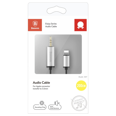 Аудио кабель Baseus Enjoy Series AUX 3,5мм - Lightning (120cм) (Аудио Кабель Baseus AUX Черный)