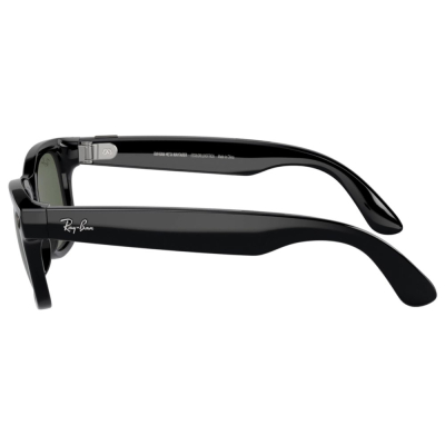 Умные очки Ray-Ban Wayfarer, черная глянцевая оправа, Зелёные линзы, M (Очки Ray-Ban Черный)