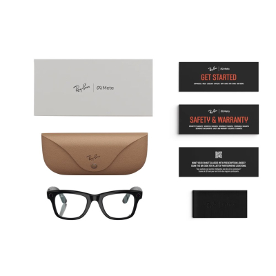 Умные очки Ray-Ban Wayfarer, черная глянцевая оправа, Прозрачные линзы, M (Очки Ray-Ban Черный)