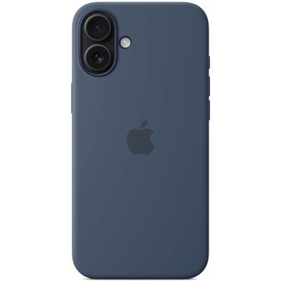 Чехол Silicone Case для iPhone 16 (с MagSafe) (Накладка Синий Деним)
