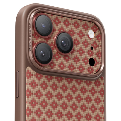Защитное стекло Benks ArmorWarrior на камеру для iPhone 17 Pro Max (Защитное стекло ArmorGrid Оранжевый Карбон)