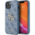Чехол iPhone 13 Накладка Кожзам Guess Big metal Logo Hard (Phone 13 Накладка Кожзам Guess Голубой)