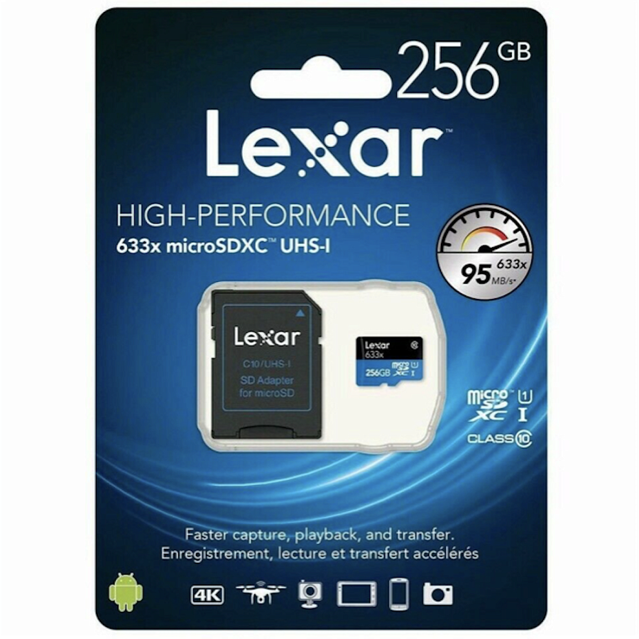Флешка Lexar High-Performance, Micro SDXC, 256 ГБ