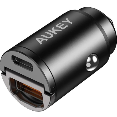 Автомобильное ЗУ Aukey USB 3.0+USB-C 30 ватт (Автомобильное ЗУ Aukey CC-A3 Черный)