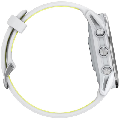 Garmin Forerunner 970, Белые, Бело-зеленый ремешок (Garmin Forerunner 970 Белые)