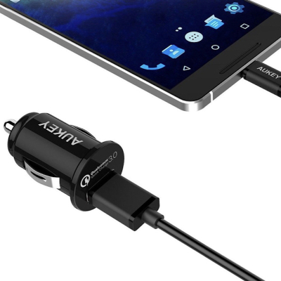 Автомобильное ЗУ Aukey USB QC3.0 18 ватт (Автомобильное ЗУ Aukey Черный)