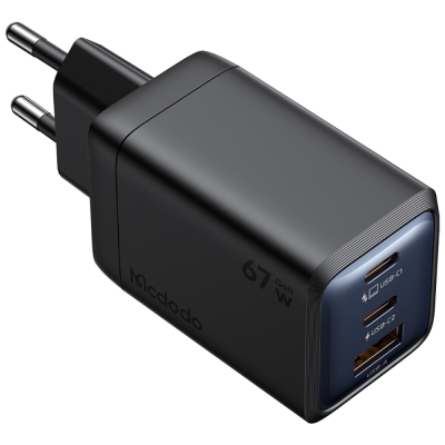 Сетевое ЗУ Mcdodo CH-097, 67 ватт, 3 выхода: USB-A, USB-C (2шт) (Сетевое ЗУ Mcdodo Черный)