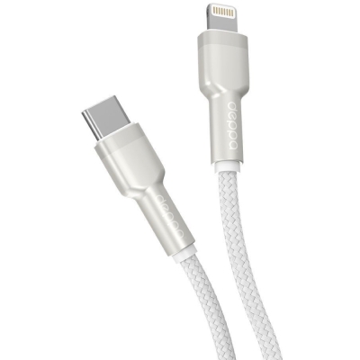 Кабель USB-C to Lightning Deppa Elite Cable 1 м (Плетеный) (Кабель Deppa Белый)