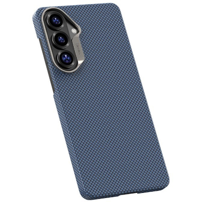 Кевларовый чехол Benks ArmorTint для Samsung S26+ (MagSafe) (Накладка Черно-Синий Карбон)