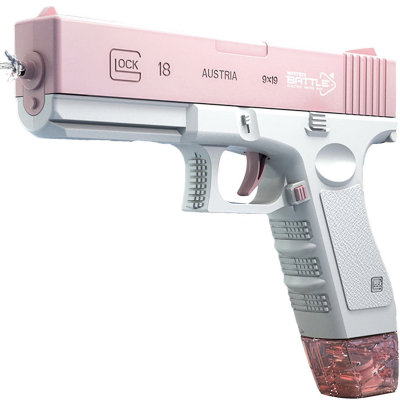 Электрический водяной пистолет Glock, на аккумуляторе (Водяной пистолет Glock Розовый)