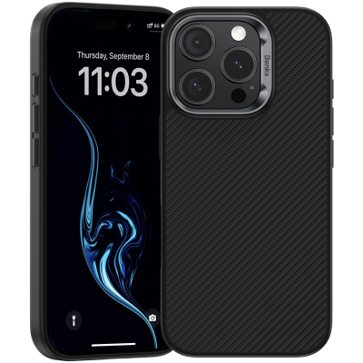 Кевларовый чехол Benks ArmorPro (CB) для iPhone 16 Pro (MagSafe) (Накладка Черный Карбон)