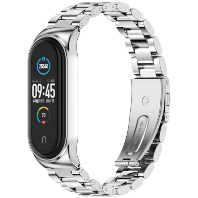 Браслет для фитнес трекера Xiaomi Mi Band 5 Металл, Блочный