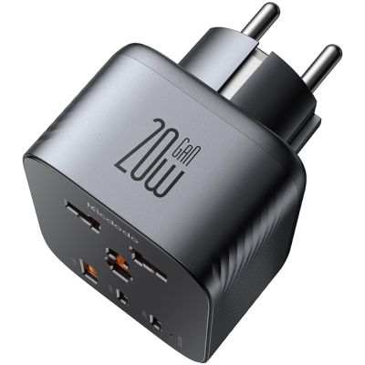 Универсальный Travel-адаптер Mcdodo CP-075, 20 ватт, 3 выхода: USB-A, USB-C (2шт), Евро вилка (ЗУ Универсальный Черный)