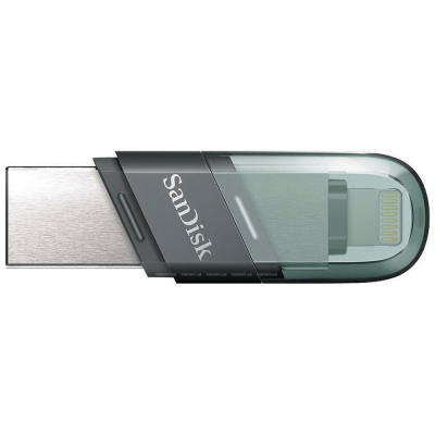 Флешка SanDisk iXpand Flip, USB + Lightning, 256 Gb (Флешка SanDisk Зеленый)